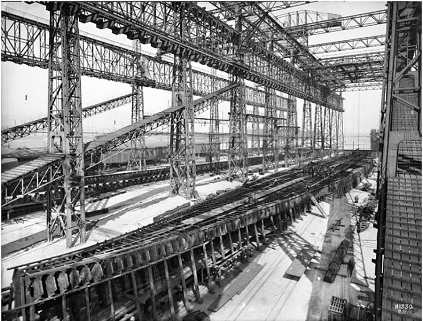 Construction of Titanic's Bottom section