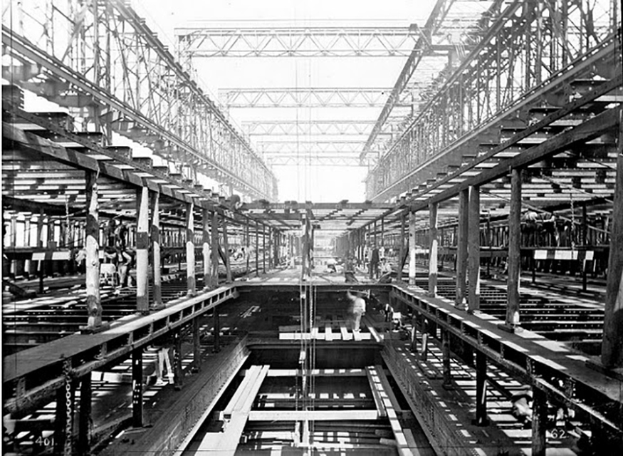 Plating of the interior of the Titanic