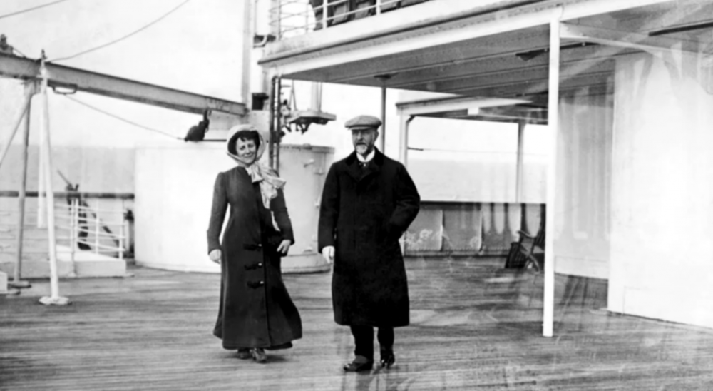 Enjoying the weather on deck of the Titanic