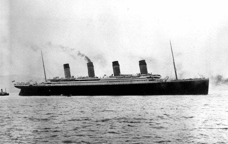 Titanic dropping anchor at Cherbourg